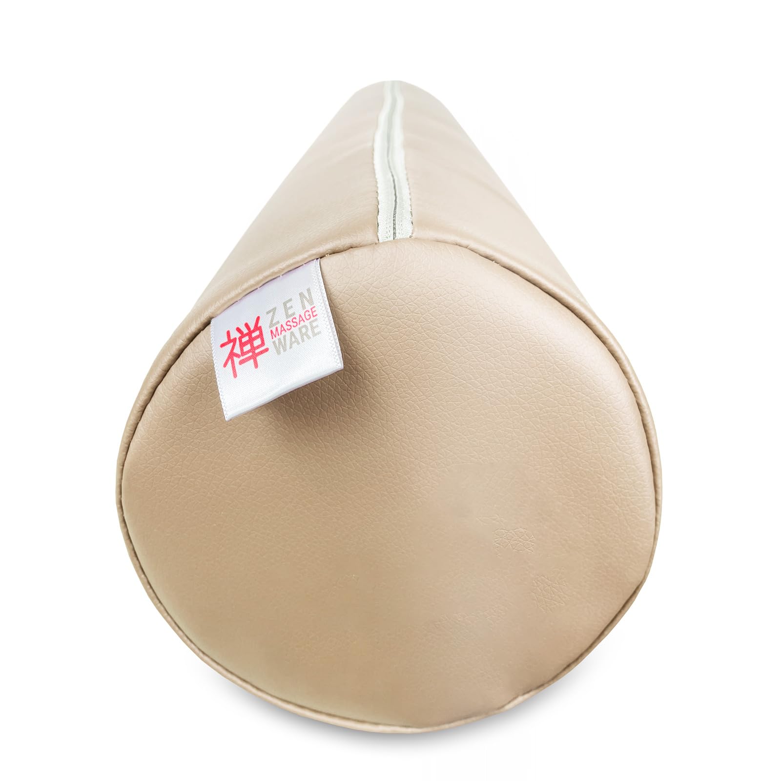 Zen – Cojin rulo para camillas de Masaje y Fisioterapia 60x15x15 cm - Cojin cilindrico para Rodillas, Tobillos y Cuello - Cojines cilindricos con Funda de imitación de Cuero PU Crema