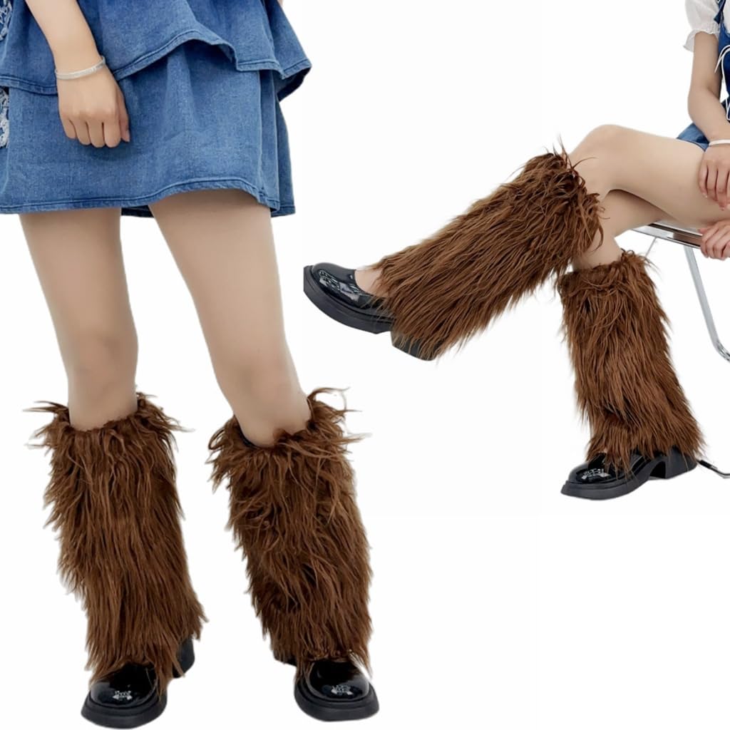 Faux Furs Leg Warmers for Womens Winter Warm Furs Boot Cuffs Covers,Cozy,Christmas,Halloween,Party, Cosplay Costume