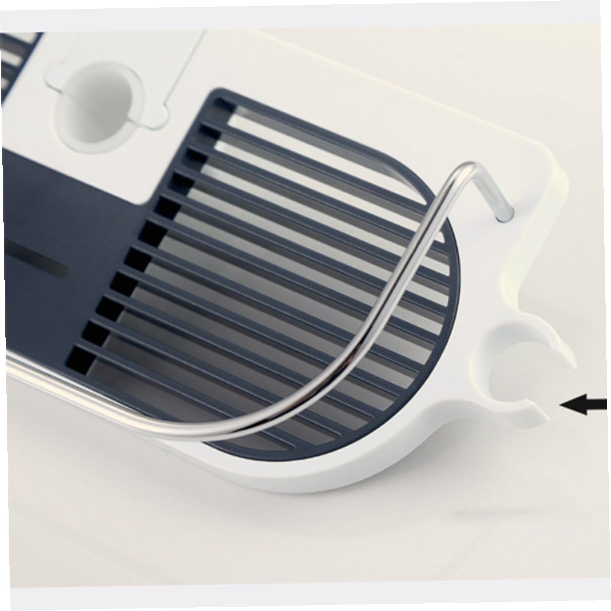 Cesta de Ducha sin Taladro para Barra, Plástico y Aluminio, Ajustable