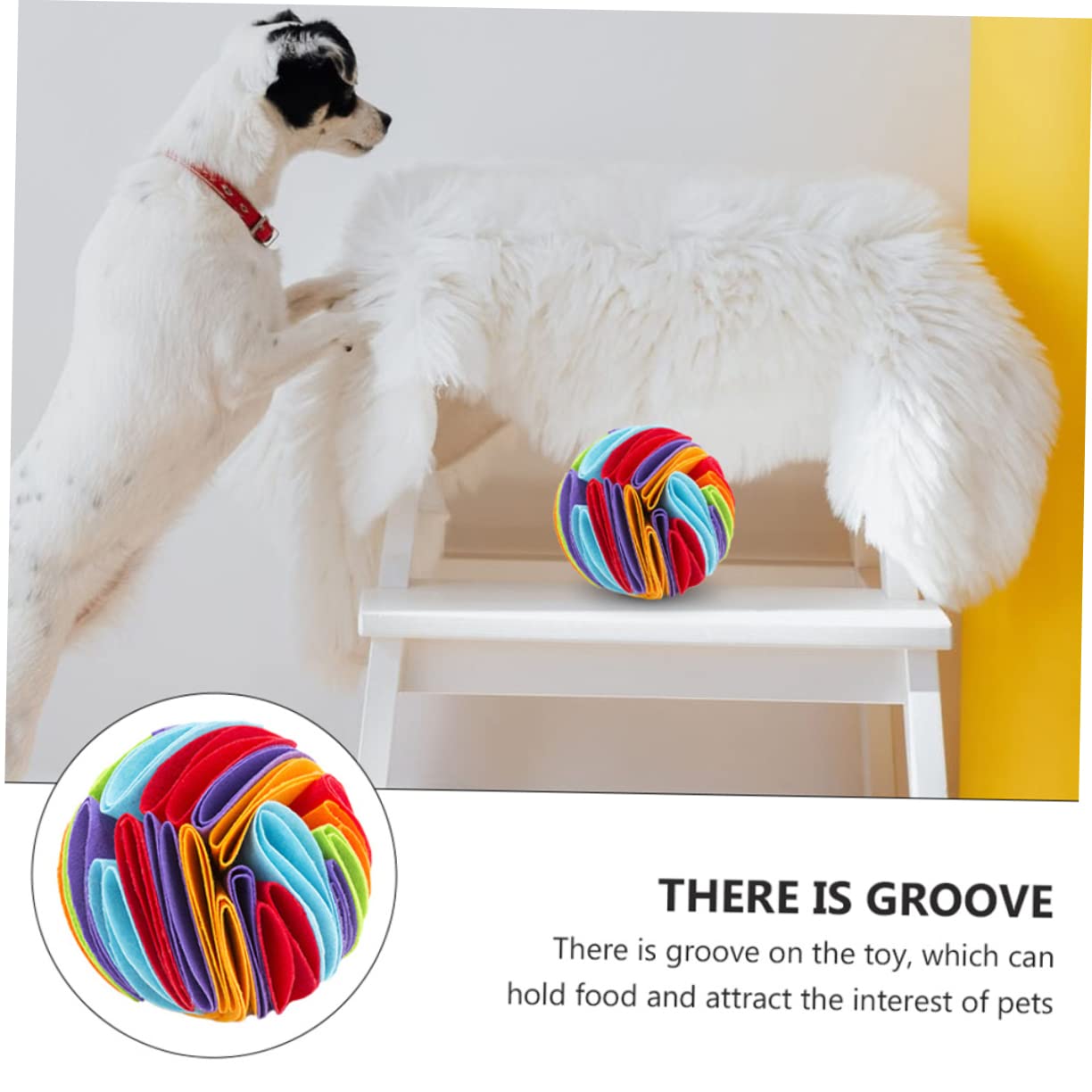 Sosoport 4piezas De Olfateo para Perros De Juguete Interactivo para Encontrar Snacks Bola De Alimentación De Fieltro para Estimulación Mental y Casa o Jardín