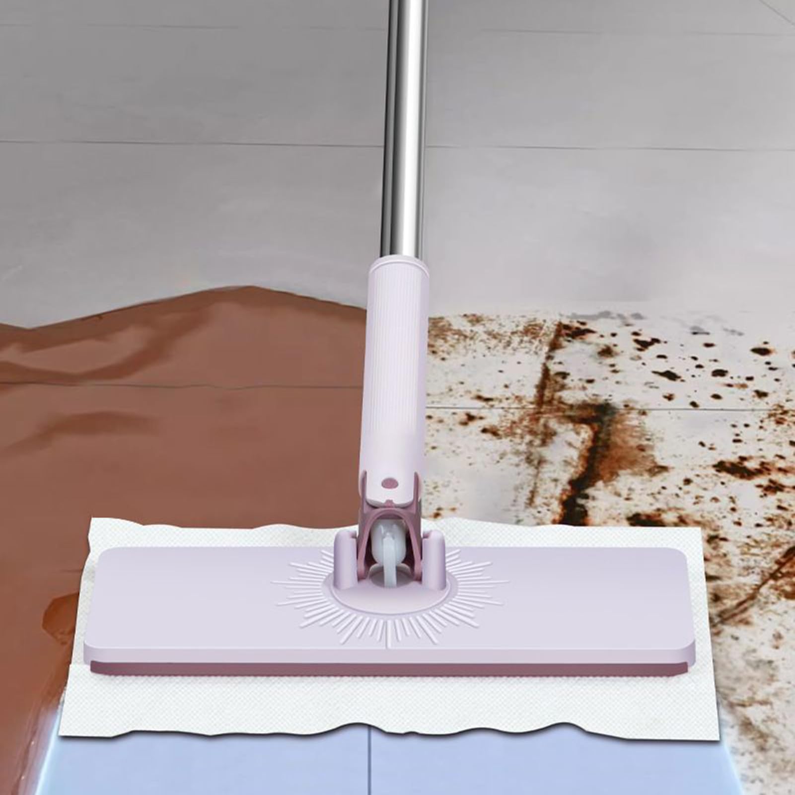 Mini mocio con sistema di bloccaggio, per una facile pulizia del pavimento, ideale per casa, appartamento, bagno, soggiorno, piastrelle, vetro e finestre