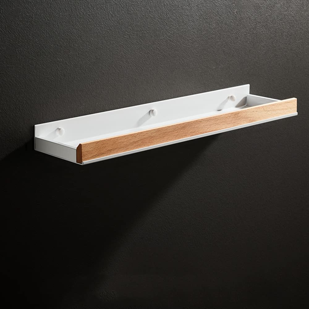 Mensola Da Bagno In Legno Massello - NevStp, Con Gancio, 60 Cm, Noce Nero - Foto 3