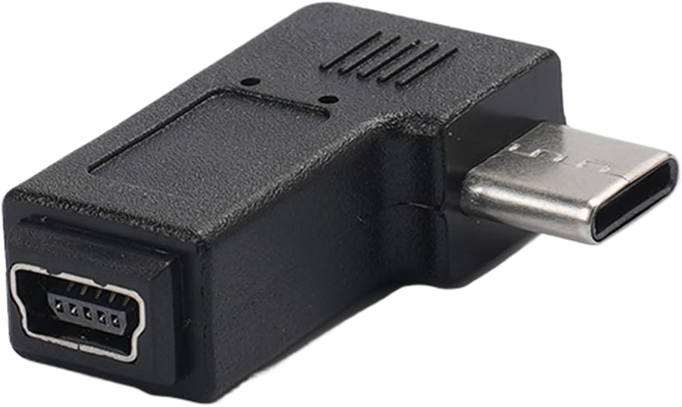 Adattatore da USB a C, connettore ad angolo retto da 90 gradi per una comoda ricarica | ABS con USB 5 pin femmina a tipo C maschio design compatto da viaggio per laptop, tablet, telefono