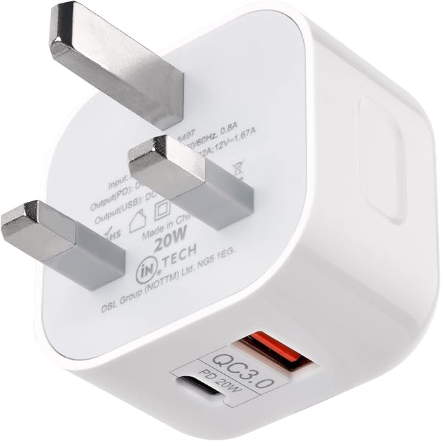 Double Plug Adaptor UK | Adaptor with 2 USB Ports | Type-C | 2 Way Adaptor | 3 Way Plugs Extension Multi Sockets | Short Circuit Protection | Double Adaptor Plug UK | UK Plug Sockets | (iN TECH)