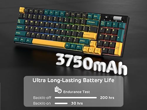 Miniatura 7 de RK ROYAL KLUDGE RK96 RGB Limited Ed, 90% 96 teclas inalámbrico 3 modos BT5.02.4GUSB-C Teclado mecánico intercambiable en caliente con reposamuñecas,