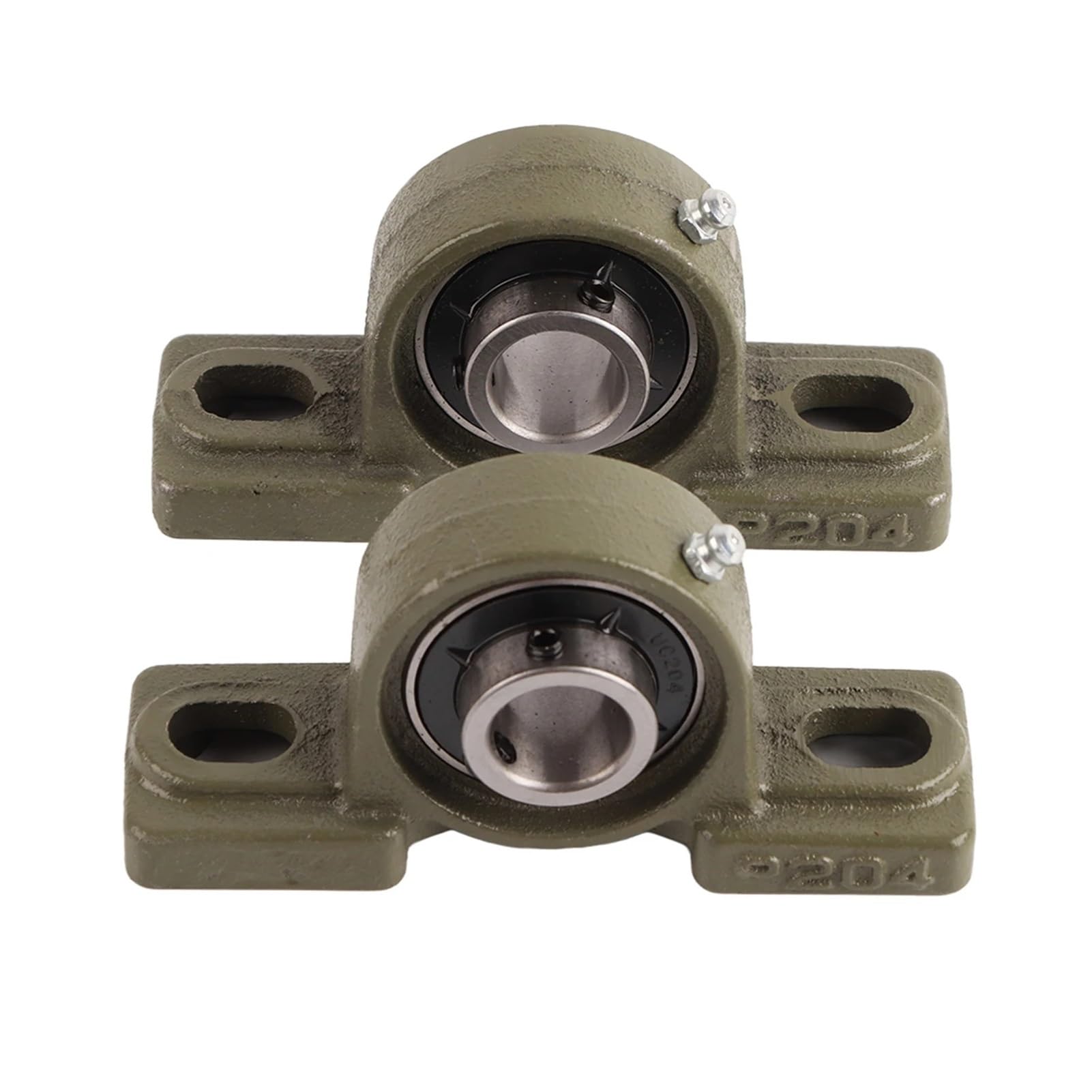 2 Stück UCP204 20 mm Bohrung, Zwei Bolzen, Kugellager, Stehlagergehäuse, selbstausrichtendes Lager, Wellenunterstützung, Pendelrollenlager