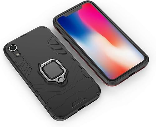 Miniatura 3 de LuluMain Compatible con iPhone XR, soporte de anillo de metal, a prueba de golpes, carcasa rígida (funciona con soporte magnético para automóvil),