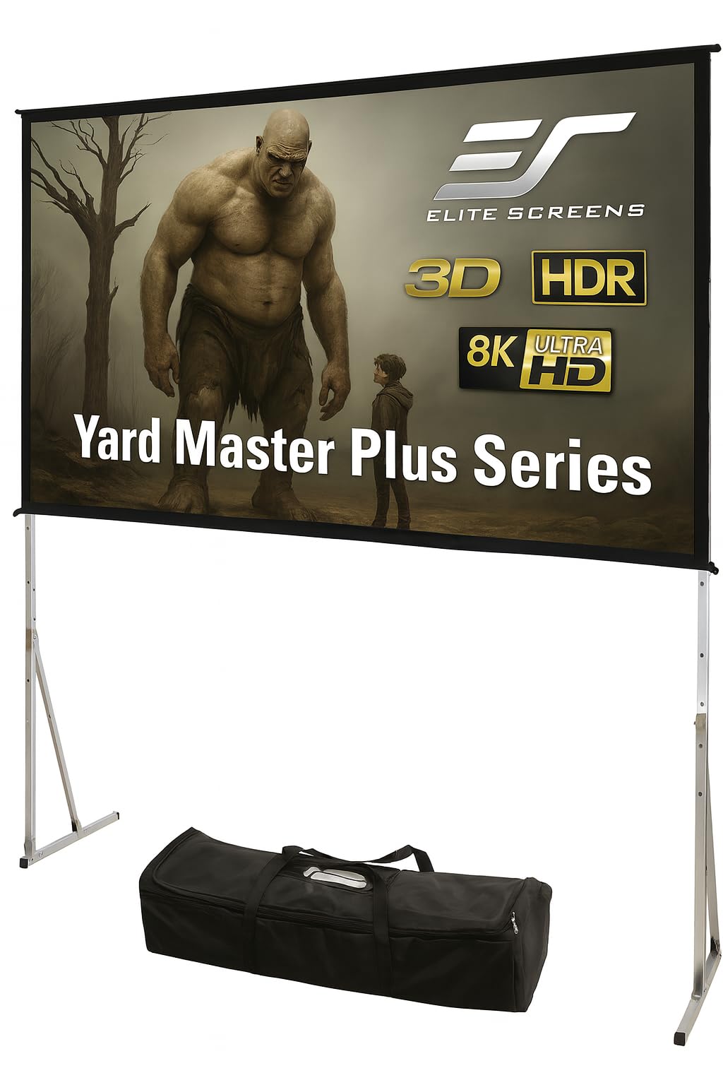 Elite Screens Yard Master Plus, 120-INCH 16:9 Height Setting Adjustable Portable Projector Screen, 4K HD Outdoor Indoor Movie Theater Front Projection, US Based Company 2-YEAR WARRANTY, OMS120H2PLUS