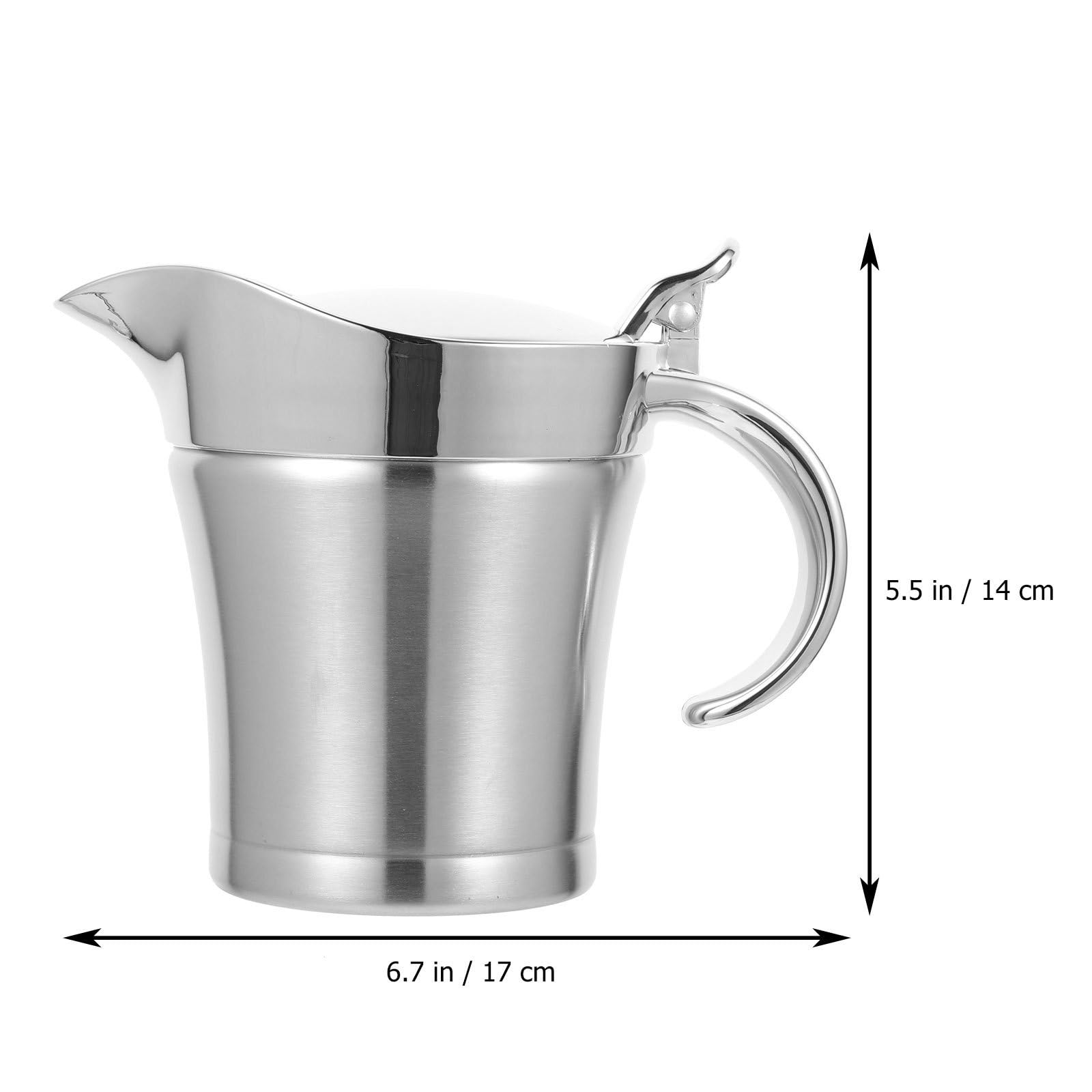 Dispensador sin Salsa de Inoxidable Vertedor de Acero en 500ml Goteo y Diseño Simple Servir para Cocina y Restaurante