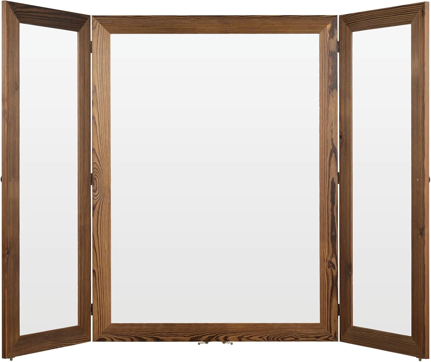 Excello Global Products 40" x 60" Wooden Wall Mounted Folding Whiteboard, Magnetic, Double-Sided, Brown