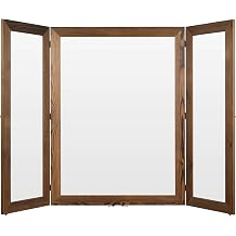 Excello Global Products 40" x 60" Wooden Wall Mounted Folding Whiteboard, Magnetic, Double-Sided, Brown