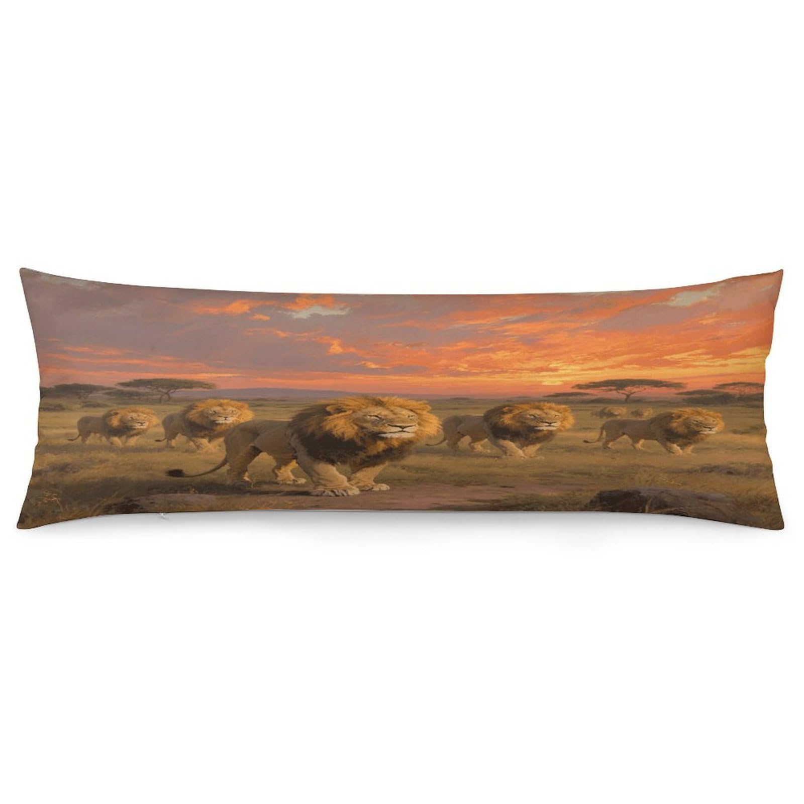 Lion Throw Pillow Cover Soft Pillow Case Decorative Lumbar Pillow Cover Cozy Throw Pillowcase Polyester Rectangular Cushion Case Decor for Couch Sofa Bed