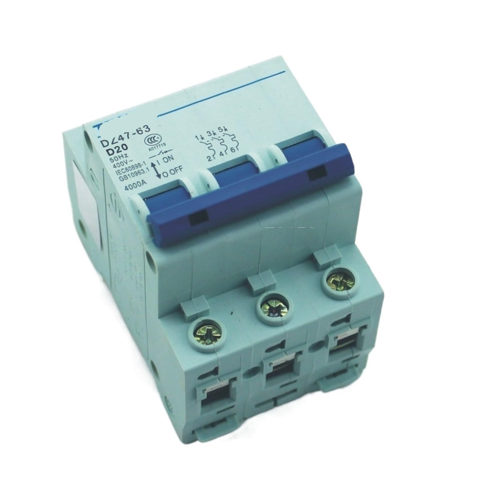 Disjoncteur 3P 20A Type D 240V 415V pour protection tetrapolaire