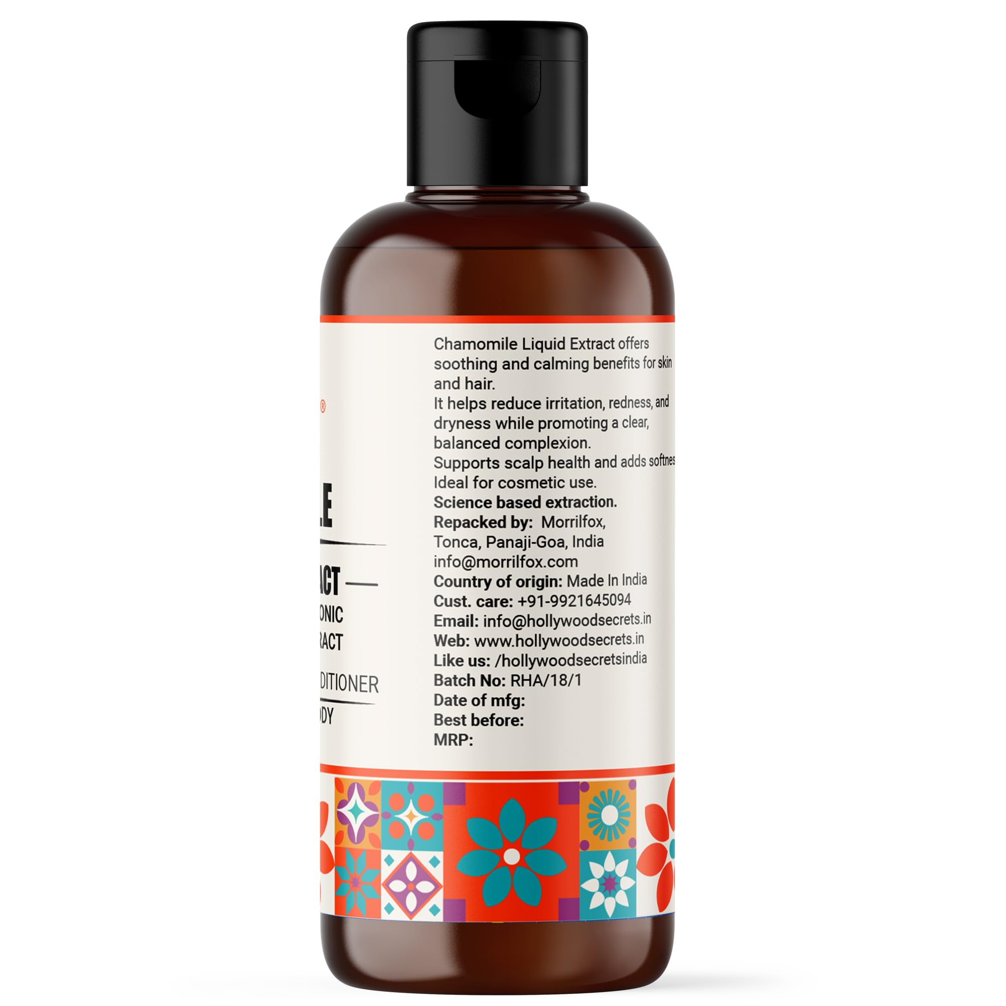 Hollywood Secrets Pure 85% Chamomile Liquid Botanical Extract 100ml | Herbal Extract for DIY Skincare & Haircare Formulations 1