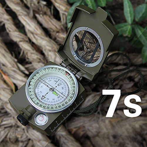 Ueasy Military Compass, Prismatic Sighting Compass - Magnetic Waterproof Hand Held Professional Compass For Boy Scouts Hunting Camping Sailing Navigation Hiking #TOP4