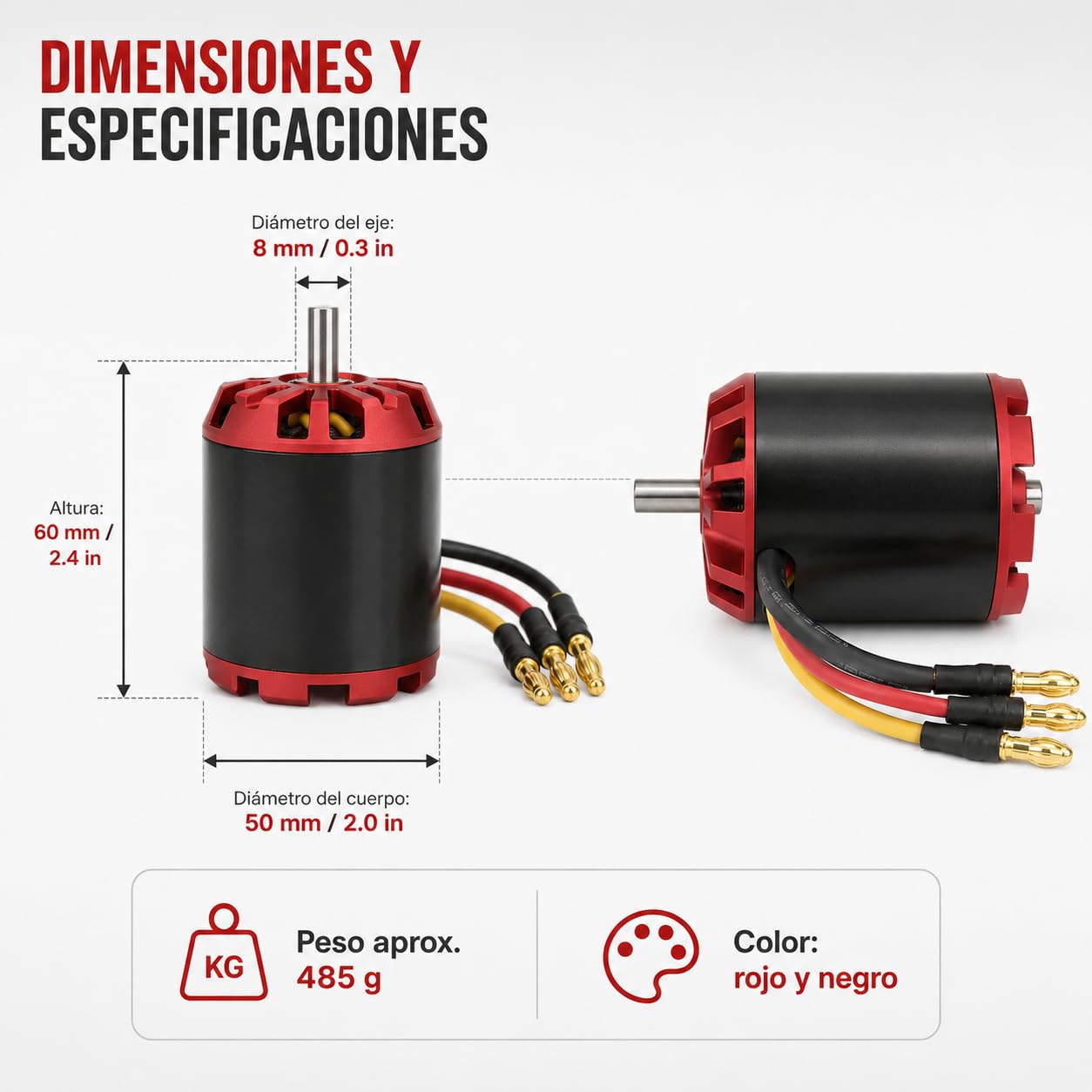 Motor sin Escobillas 5065 270KV 1800 W para Bomba Hidráulica
