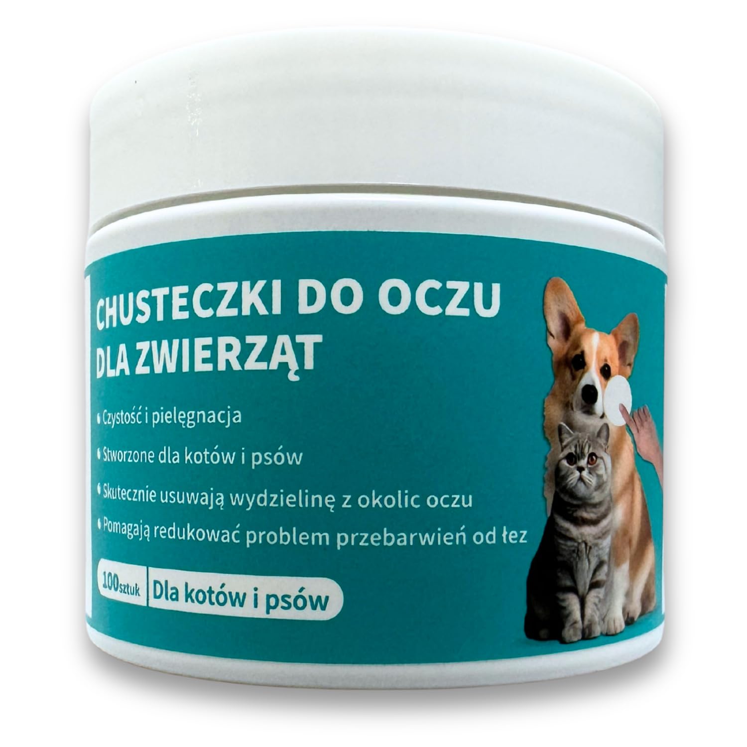 Chusteczki płatki do CZYSZCZENIA OCZU PSA KOTA eye care 100szt NAWILŻANE