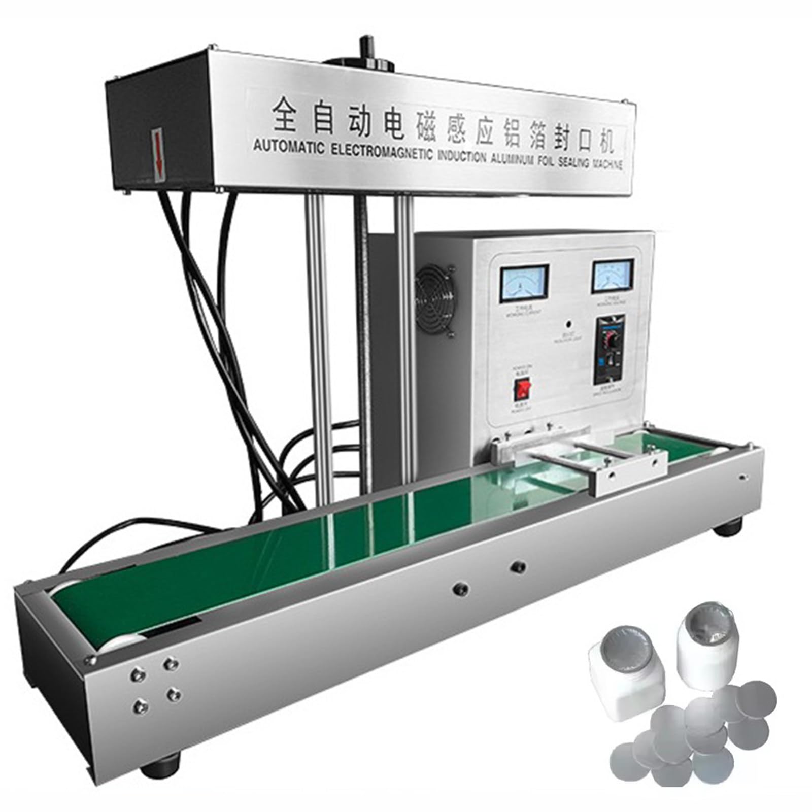 YNIYUJKL Automatic Aluminum Foil Sealing Machine, Electromagnetic Induction Bottle Sealer, Continuous Band Sealer, Suitable For Bottle Diameter 50-120Mm,60mm
