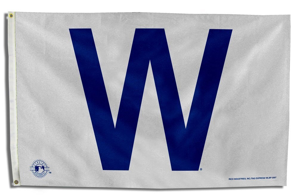 Rico Industries MLB Chicago Cubs W 3-Foot by 5-Foot Banner Flag