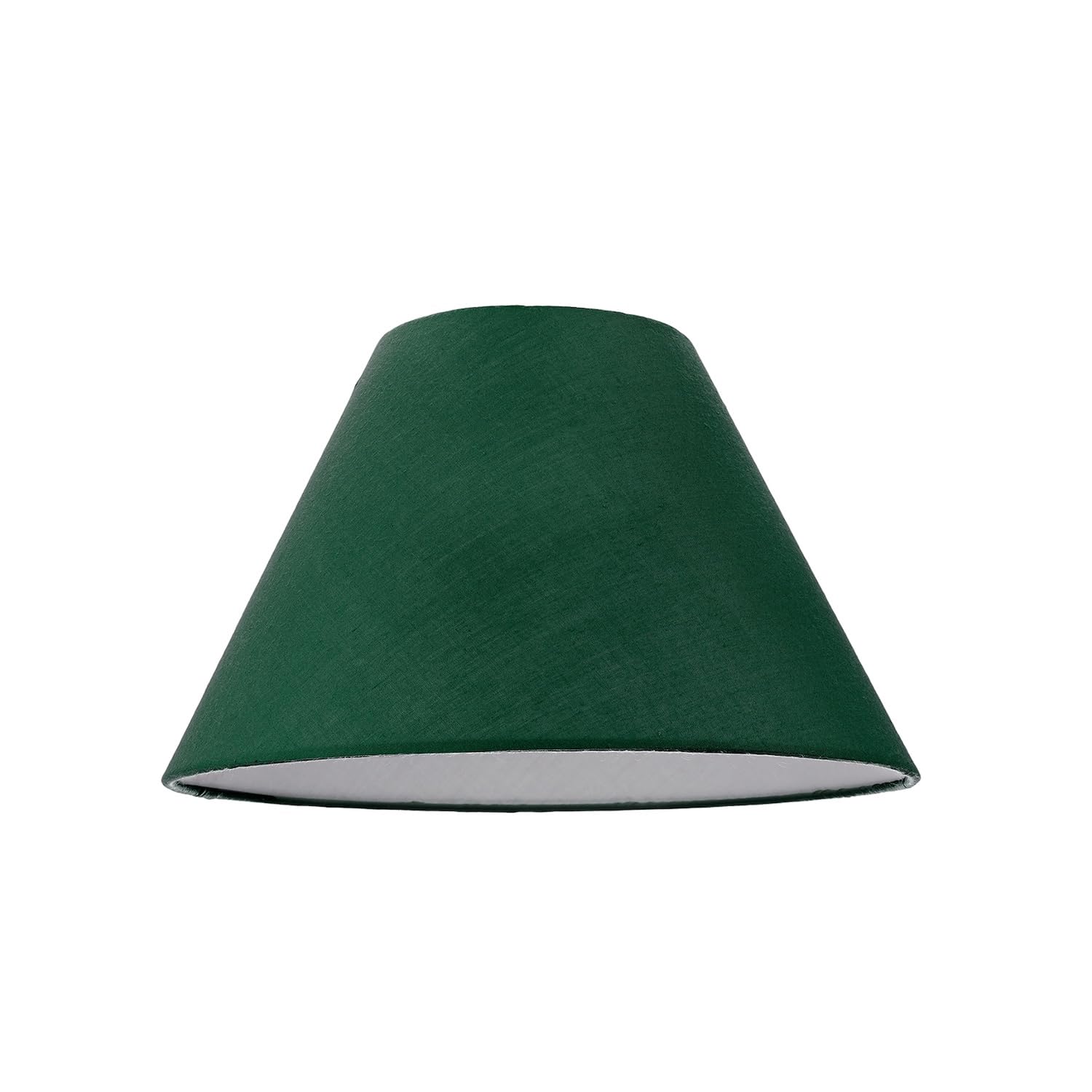 Traditional 8 Inch Forest Green Cotton Fabric Coolie Lamp Shade | Reversible Gimbal | 13cm x 8cm x 20cm by Happy Homewares — image 1