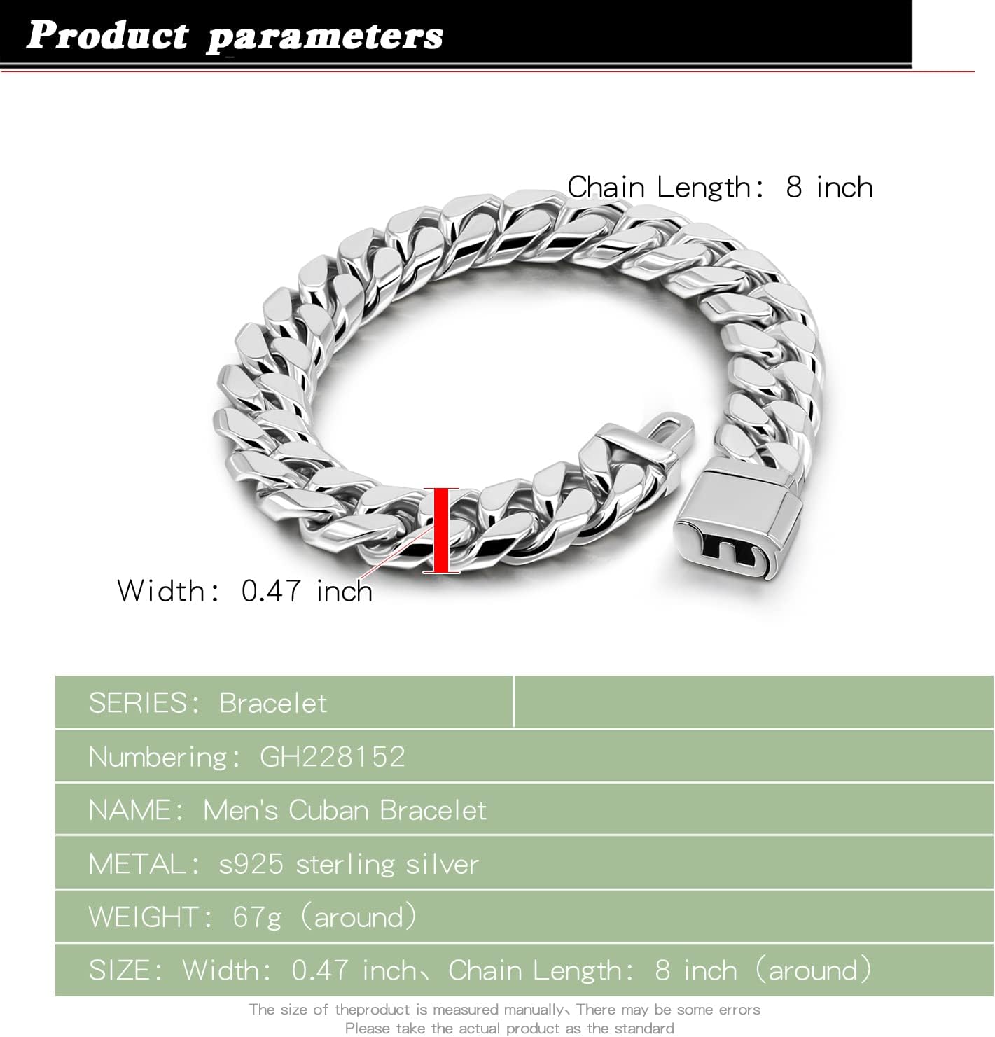 Men 925 Sterling Silver Solid Miami Cuban Link Chain Bracelet -10MM - 12MM- Curb Cuban Bangle 7" 7.5" 8" 8.5" 9" 9.5"10" Thick Big Link Man Teen Boys Jewelry Gift, 8.5 inches, no gemstone - Image 3