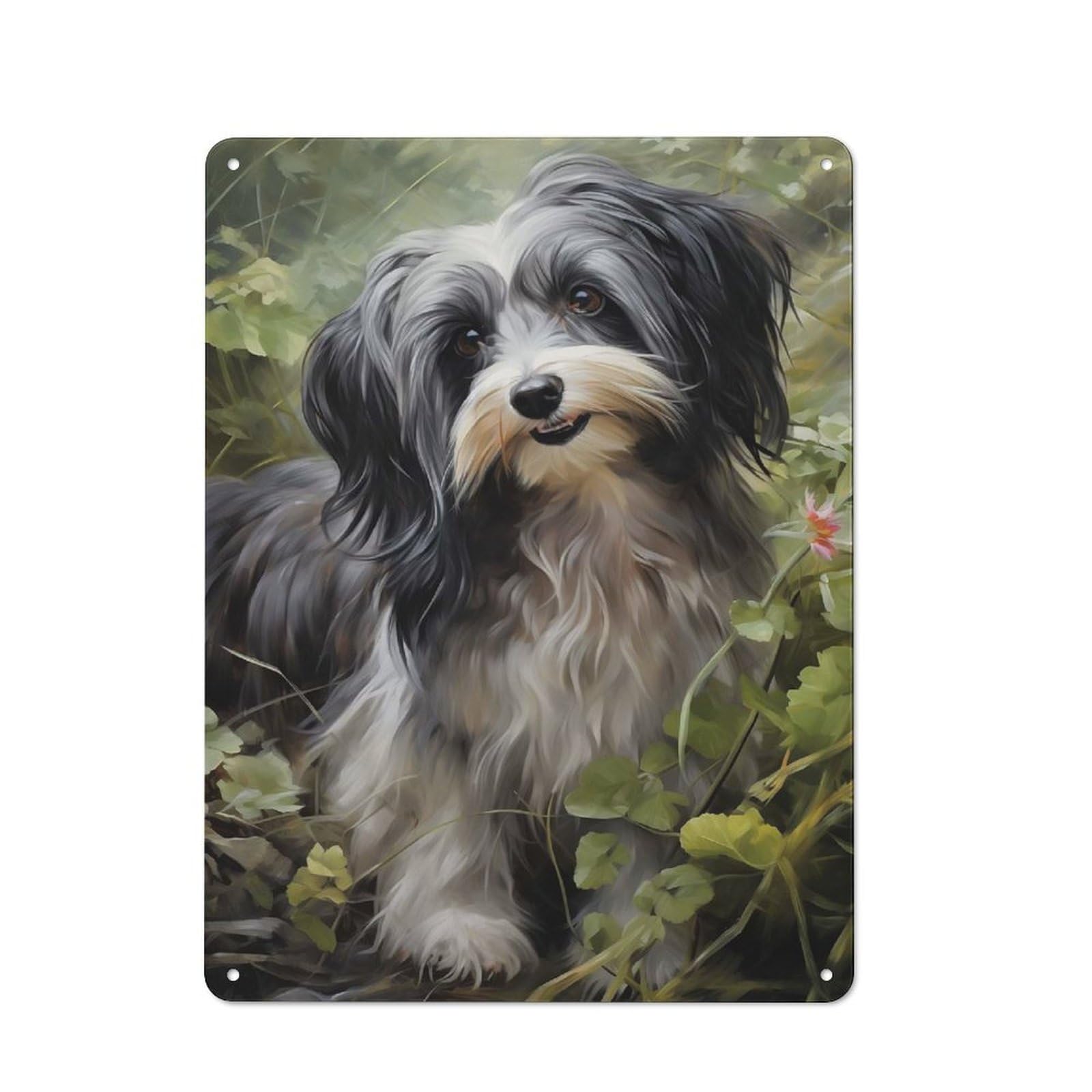 Junmoney Style-19 Retro Metal Wall Sign 40X30cm Featuring Havanese Dog For Pub Or Café, For Garage, Workshop And Man Cave Decoration