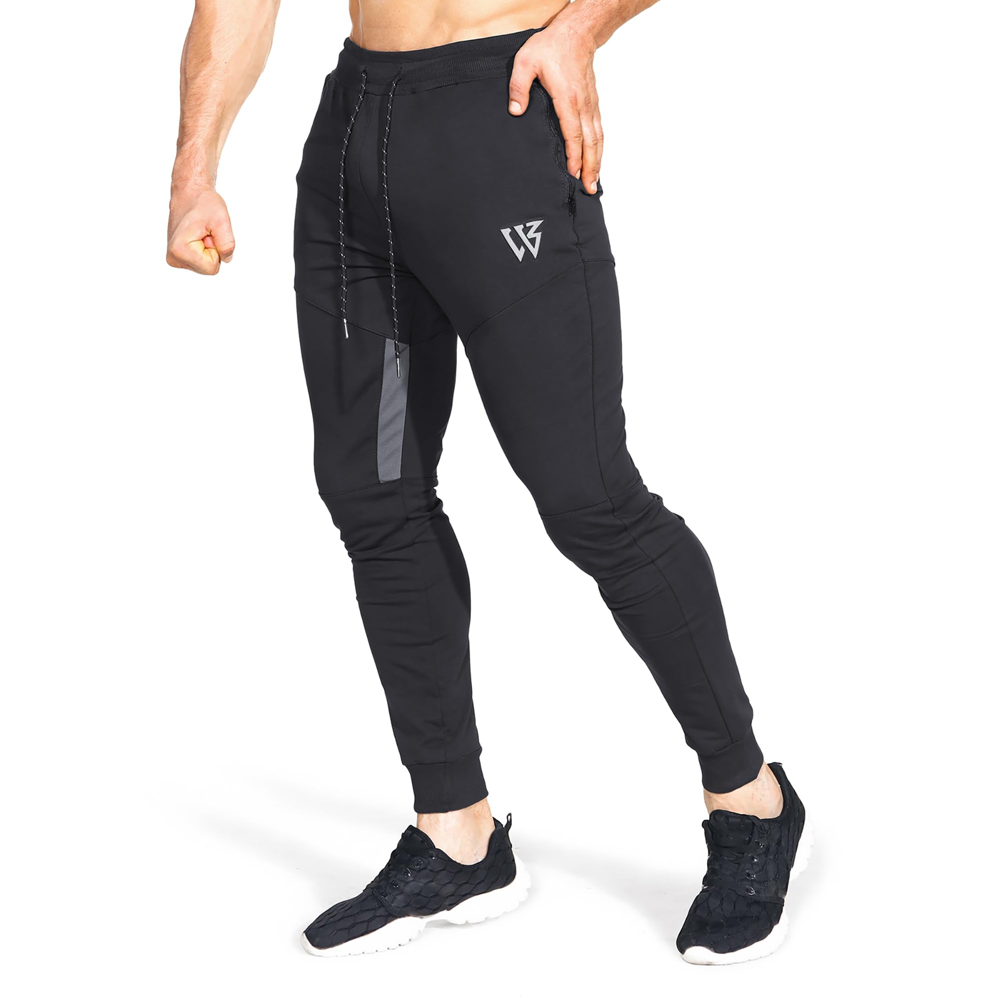 ZENWILL Gym Jogger Zip, Męskie spodnie sportowe z oddychającej siatki