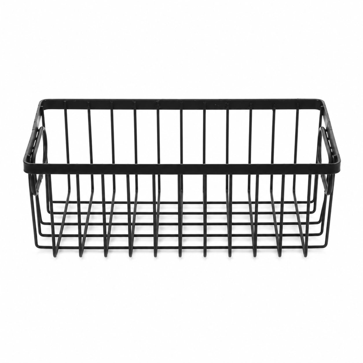 Heavy Duty Metal Storage Basket with Handles | Multipurpose Wire Organizer Bin for Kitchen Pantry, Bathroom, Closet, Laundry Room, Shelves, Cabinets, Countertops (Black)-picture-12