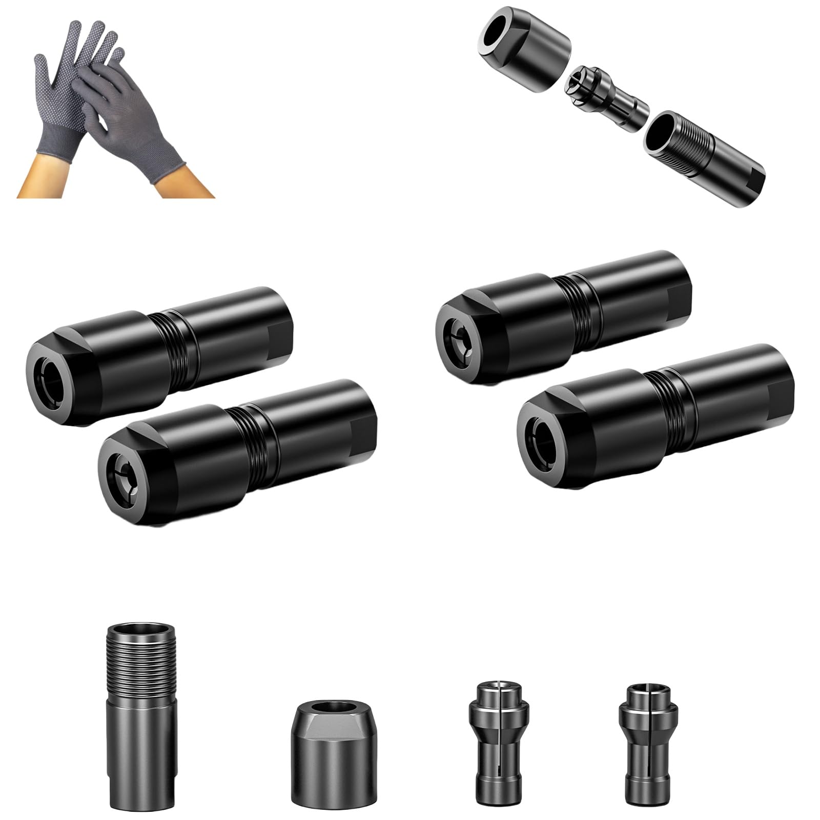 Dzaicrkwd 2 Set Angle Grinder To Straight Grinder Adapter, Winkelschleifer Modifizierter Adapter, Drill Chuck Adapters Tool, For 6Mm And 3Mm Bits (2 Set)