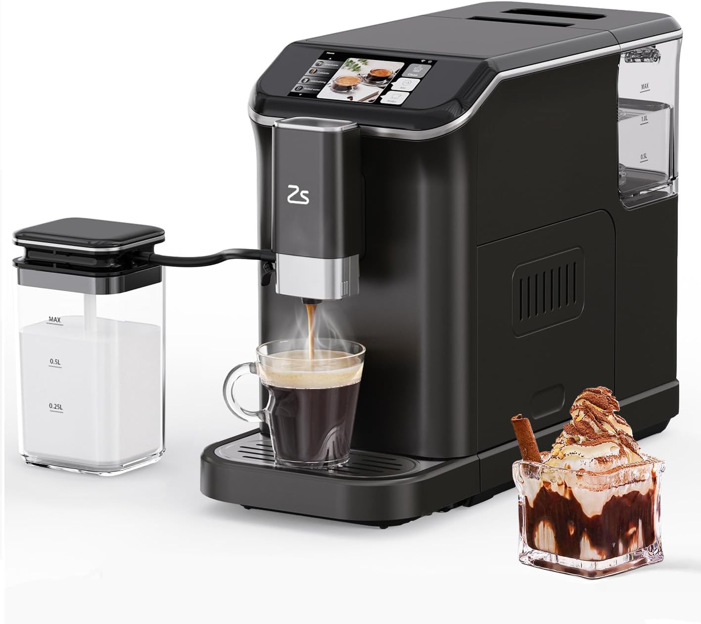 Gourmia Stovetop Coffee Maker With Milk Frother Espresso Machine