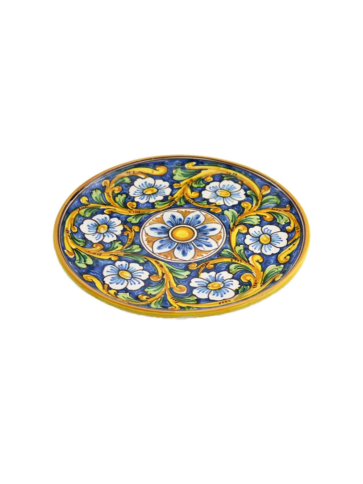 ILAB Plato grande de cerámica decorado a mano por ceramistas sicilianos de Santo Stefano de Camastra barroco art. 12