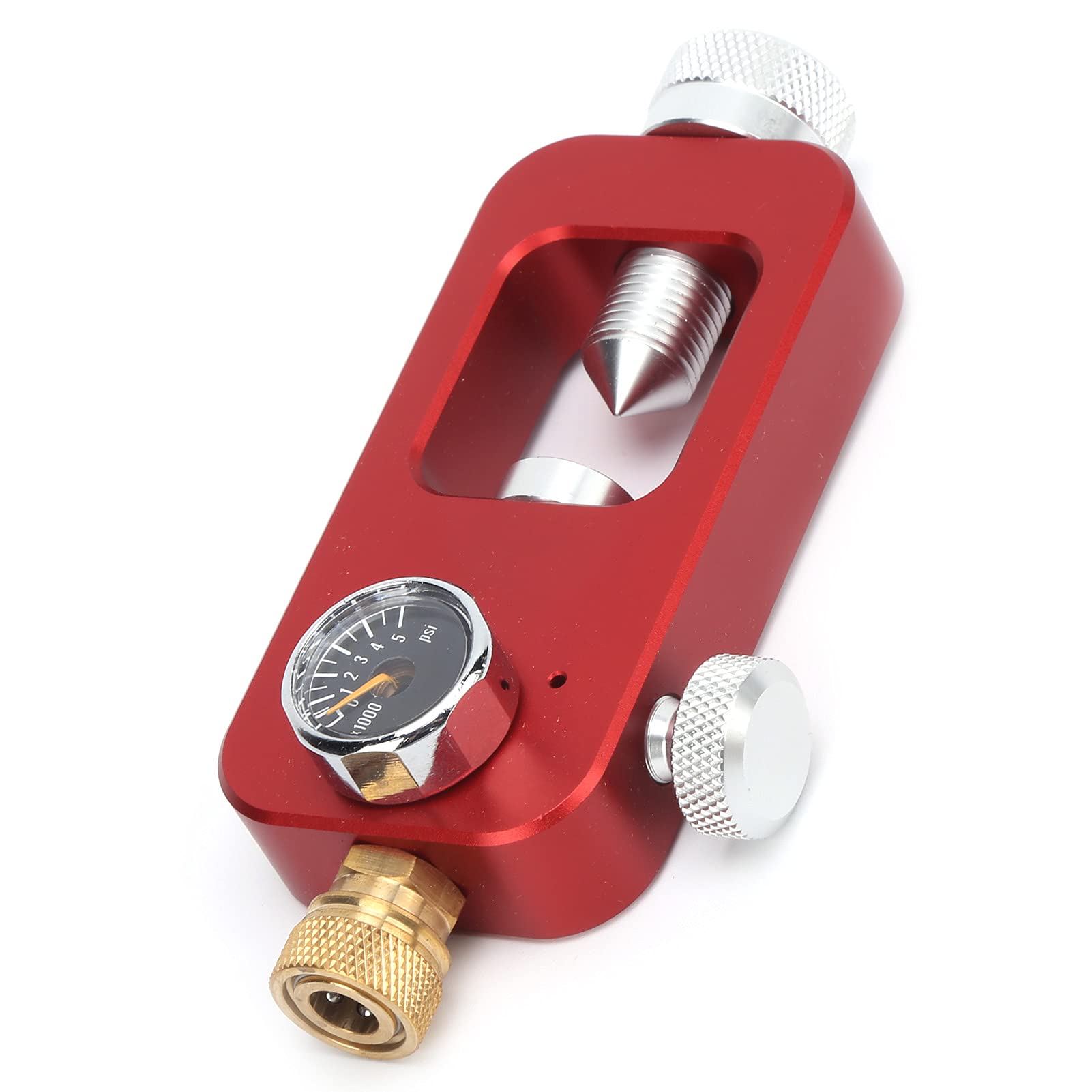 Dilwe Adaptador de Tanque de Recarga de Buceo Adaptador de Buceo para Equipo de Buceo, Botella Grande a pequeña Manómetro de 8 mm 0.5L 1L(Rojo)