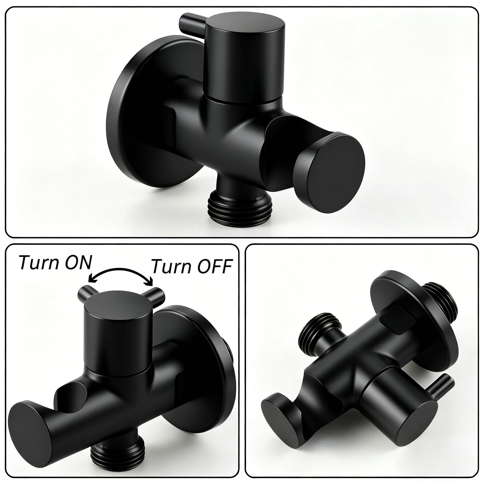 Bidet Handbrause für Toilette Schwarz Hand Bidet Sprayer Wandmontiert Messing Bidet Toilettensprüher Hochdruck Bidet Armaturen für WC, Persönliche Hygiene & Windelreinigung