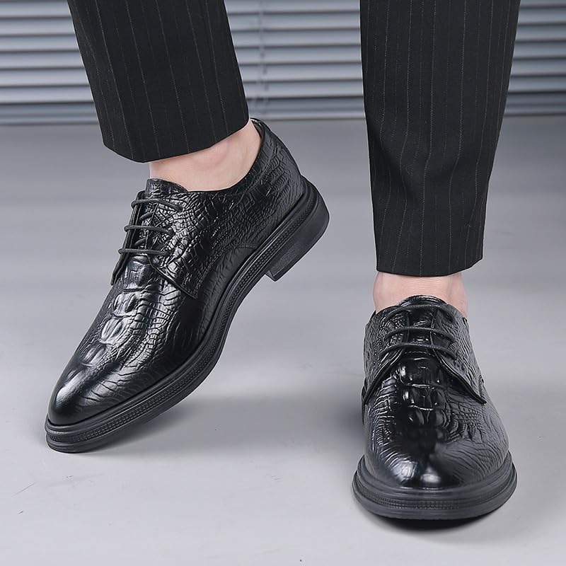 Men's Retro Lace-up Casual Oxford Shoes Comfortable Fashion Embossing Suits Shoes Slip Resistant Rubber Soft Sole Business Formal Shoes for Men3