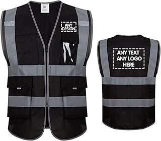 Jimiwongsafety Custom Safety Vest Customized logo Ansi Class 2 pockets High Visibility Reflective Vest for men & women