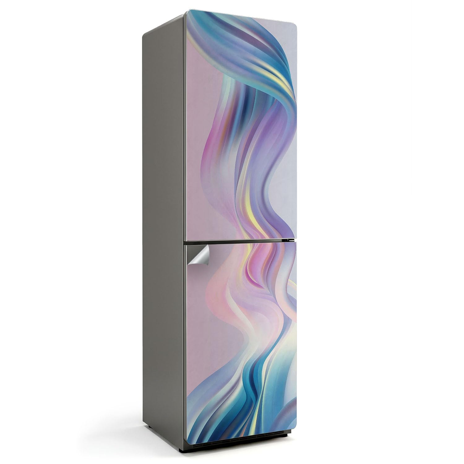 Pegatinas de nevera 60x205 cm con ondas pastel vinilo adhesivo decorativo impermeable para cocina