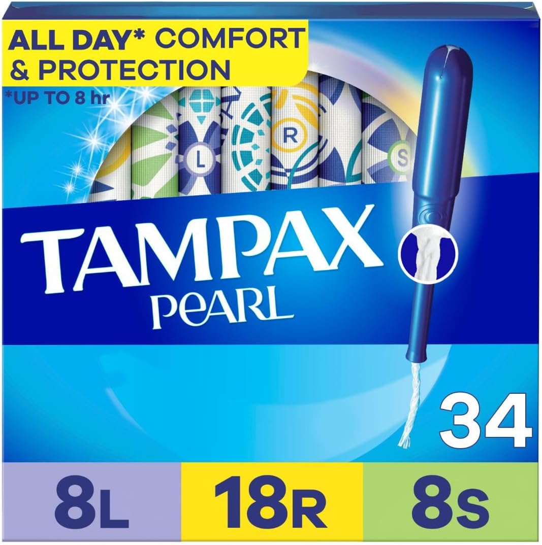 Pearl Tampons Multipack, Light/Regular/Super Absorbency, With Leakguard Braid, Triple Pack, Unscented, 34 Count