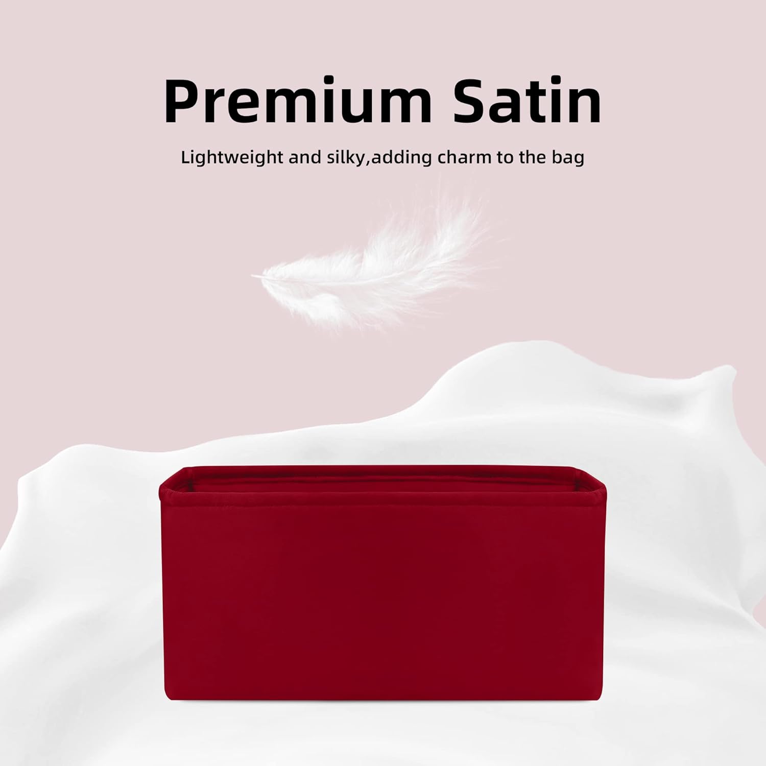 DGAZ Purse Organizer Insert For Chanel Mini Square 17 Bags，Silk Bag Organizer，Luxury Handbag & Tote Shaper(Wine Red,Mini Square 17)