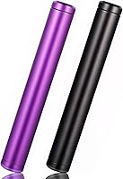 XLIUAX 2 Pack Aluminum Storage Tubes - Waterproof Portable Cases for Travel, Pills, Jewelry, Trinkets - 4.5 Inch Metal Holders Black & Purple