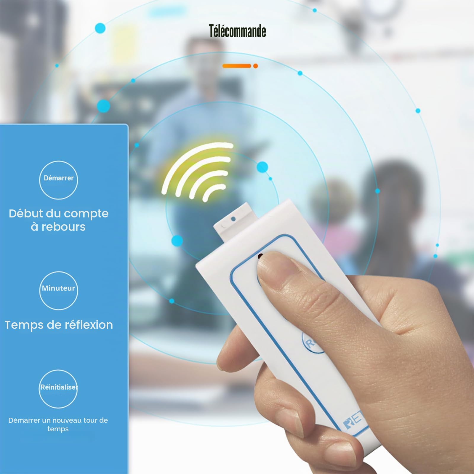 Retekess TM101 Buzzer System, Buzzer avec Son et Lumière, Jusqu'à 32 Buzzers de Réponse, Portée de 80m, Télécommande sans Fil pour Les Jeux d'équipe, l'école et la Maisonl