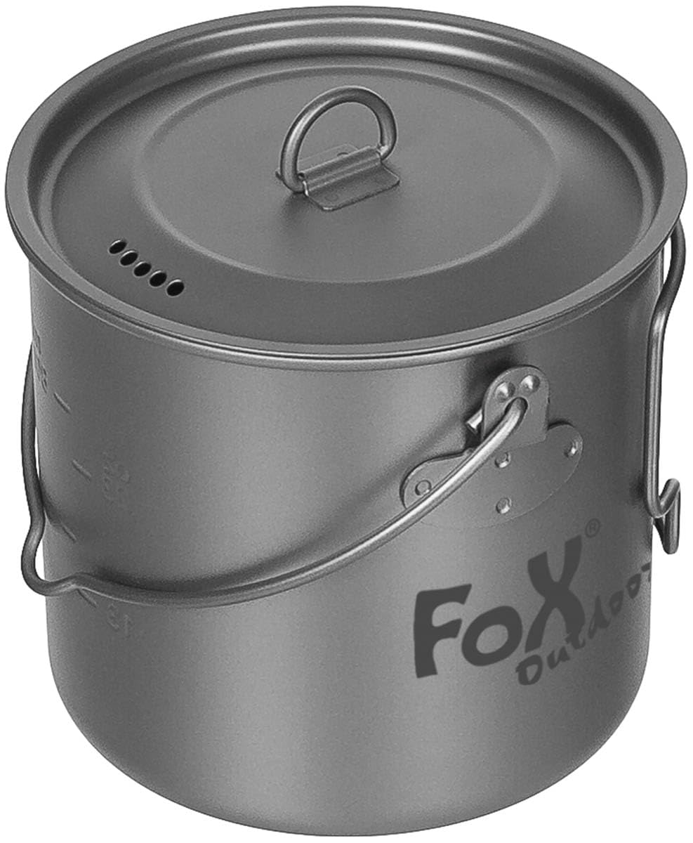 Fox Outdoor Topf, Titan mit Decke (klein 1,1 l)