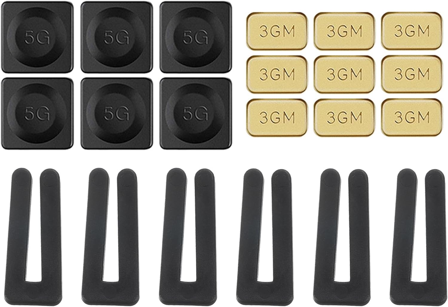 PATIKIL Ceiling Fan Blade Balancing Kit, 8 Sets Include 8Pcs Plastic Balancing Clips and 8Pcs 5G and 12Pcs 3G Weight for Ceiling Fan, Gold Tone/Black