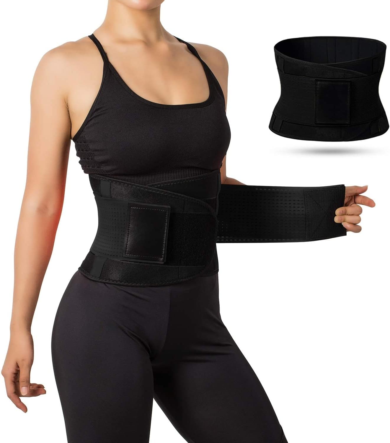 Waist Trainer Belt for Women Breathable Waist Trimmer Belt Body Shape Fat Burn Belly Slimming Band Strengthens The Core With Strong Support for Waist & Lumbar Spine for Weight Loss Fitness Workout (L)