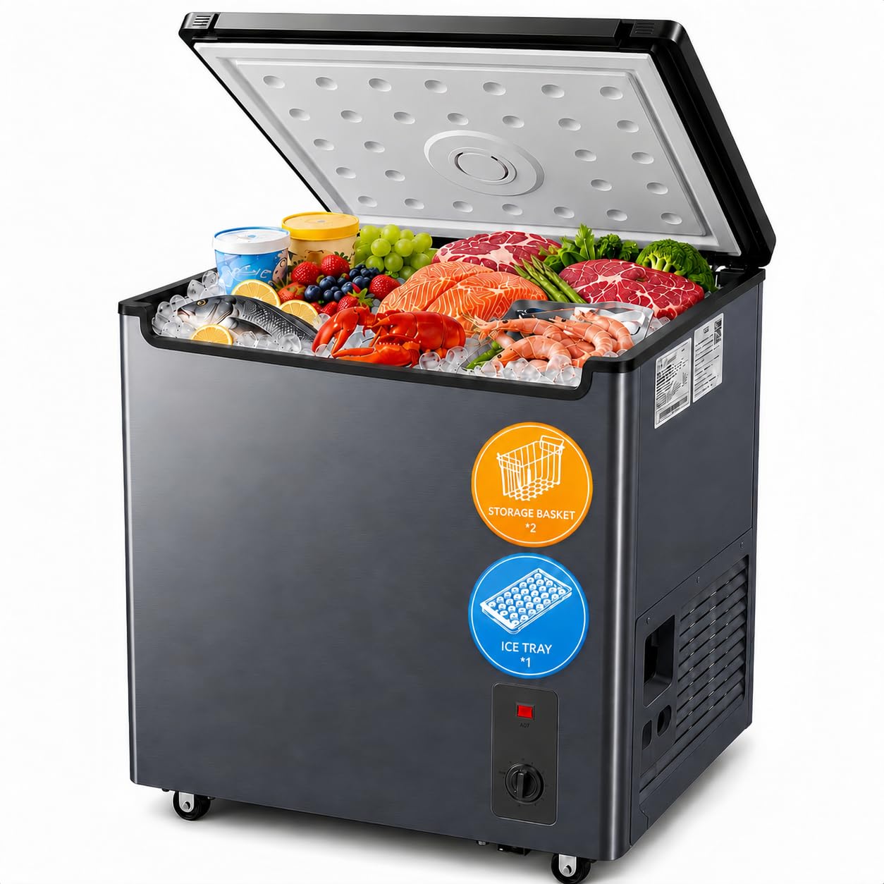 Casanta 6.2 Cu Ft Chest Freezer Gray