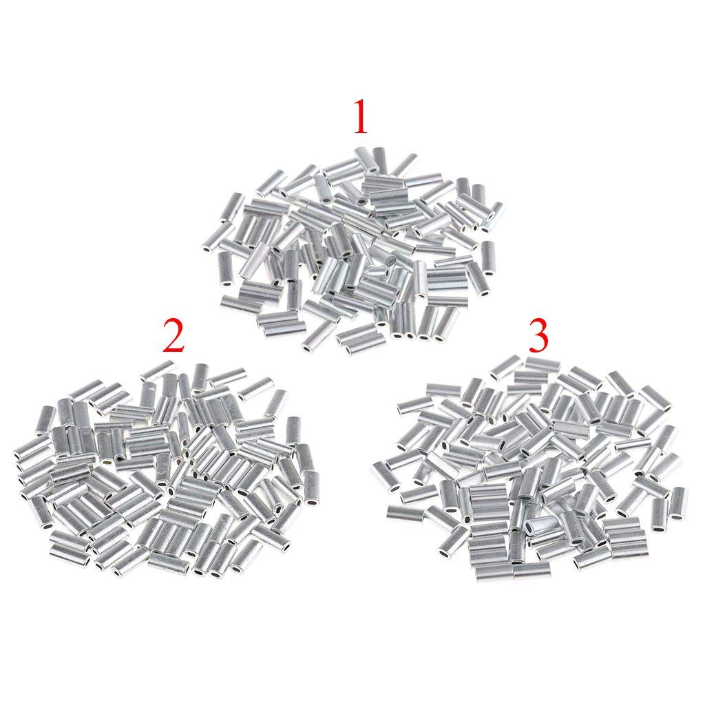 Guaina per filo da pesca, diametro interno 1,0 mm - 1,5 mm, per crimpare singolo barilotto in alluminio, kit per attrezzatura da pesca (100 pezzi)