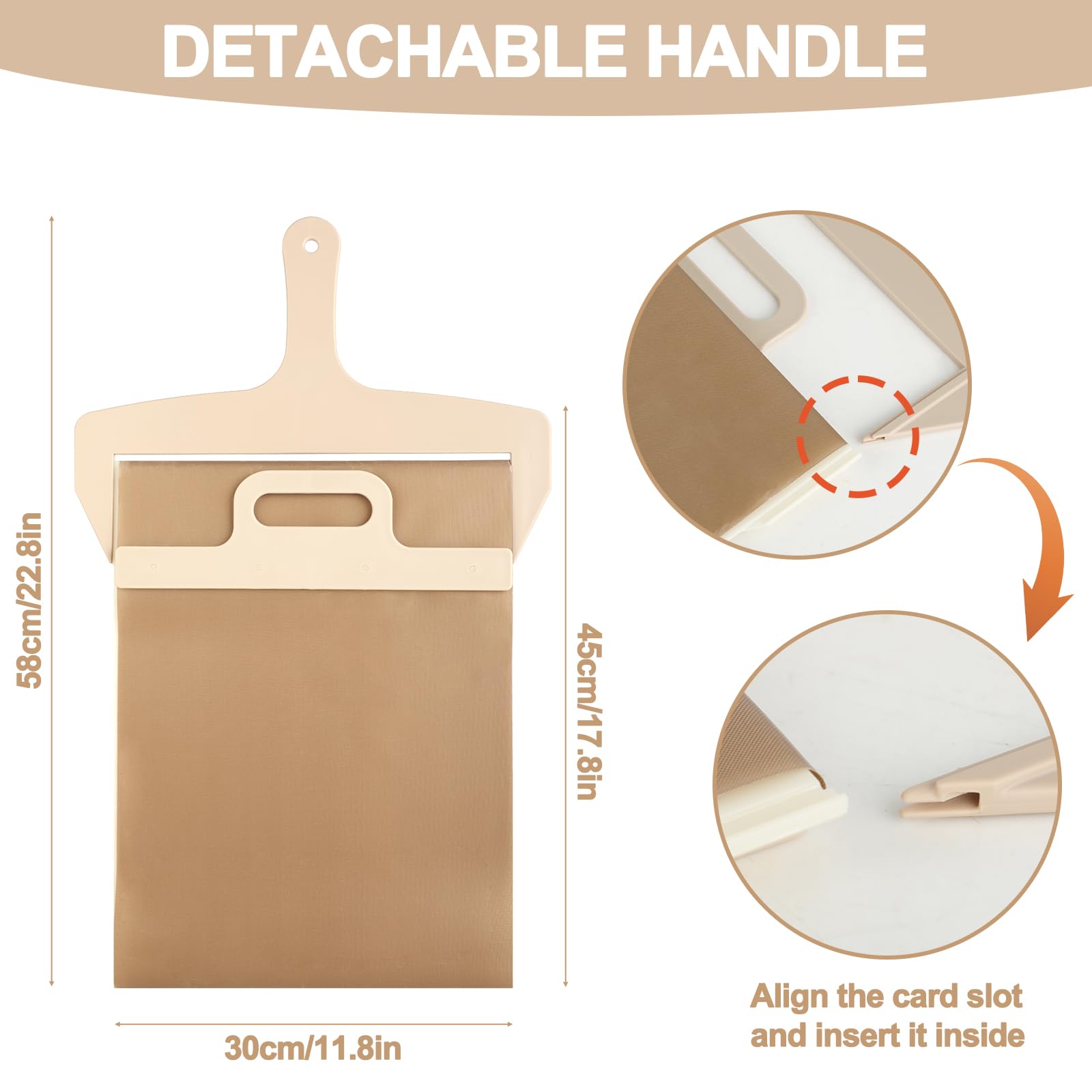 KITDAHOM Pala de pizza deslizante 58x30 cm – recubrimiento antiadherente – accesorio para pizza – pala giratoria antideslizante – multifuncional – ideal para hacer pizza
