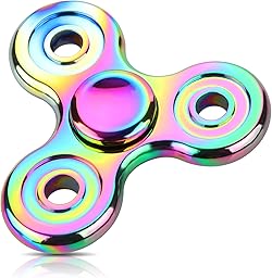 Coolden Fidget Spinner Metall Finger Spinner Fidget Toys EDC Edelstahl Lager 2-5 Min Hochwertig Hand Kreisel ADHD Anti Stress Spielzeug Tri-Spinner Geschenk für Kinder Erwachsene Bunt
