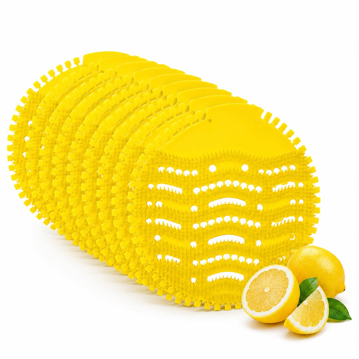 Appropriate Urinal Mat for Toilet, (Pack of 10) Lemon Fragrance Urinal Screen Mat, Toilet Mat, Urinal Hygiene Products, Urinal Screen Mats with Fragrance, Anti Splash Urinal Mat.-picture-10