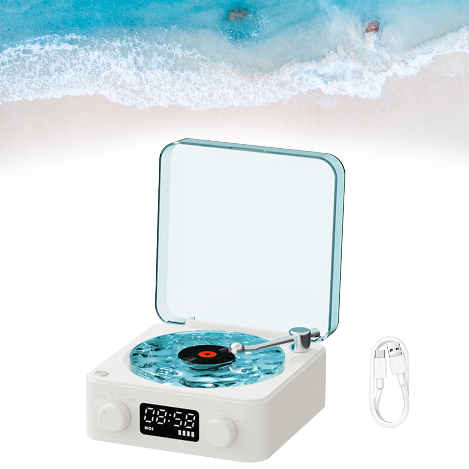 The Waves Vinyl Record Player With Light Stereo Sound Bluetooth