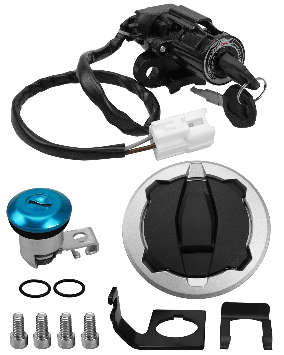 Amazon.com: Upgrade Ignition Switch Fuel Gas Cap Seat Lock Set